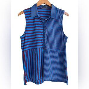 GFore Women’s Stripe Mix Sleeveless Golf Polo Top